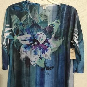 Floral Coldwater Creek XL Top new